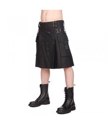 Men Gothic Punk Rock Kilt For Men Union Pistal Cotton 